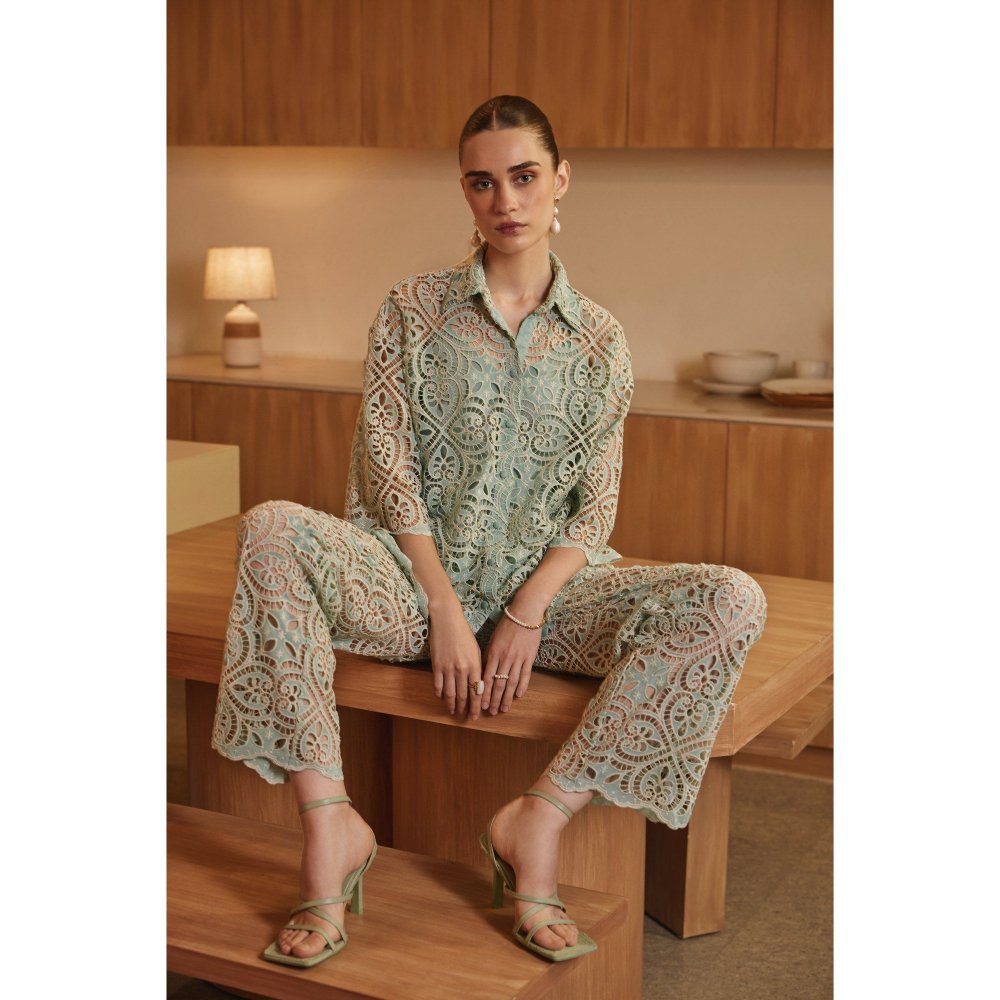 Label Deepika Nagpal Green Serena Co-Ord (Set of 3)