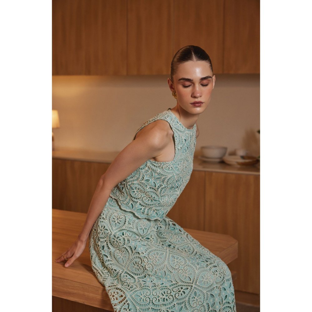 Label Deepika Nagpal Green Alena Co-Ord (Set of 2)