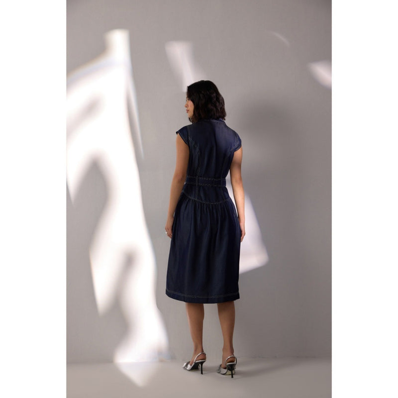 Label Deepika Nagpal Raven Solid Dress with Belt (Set of 2)