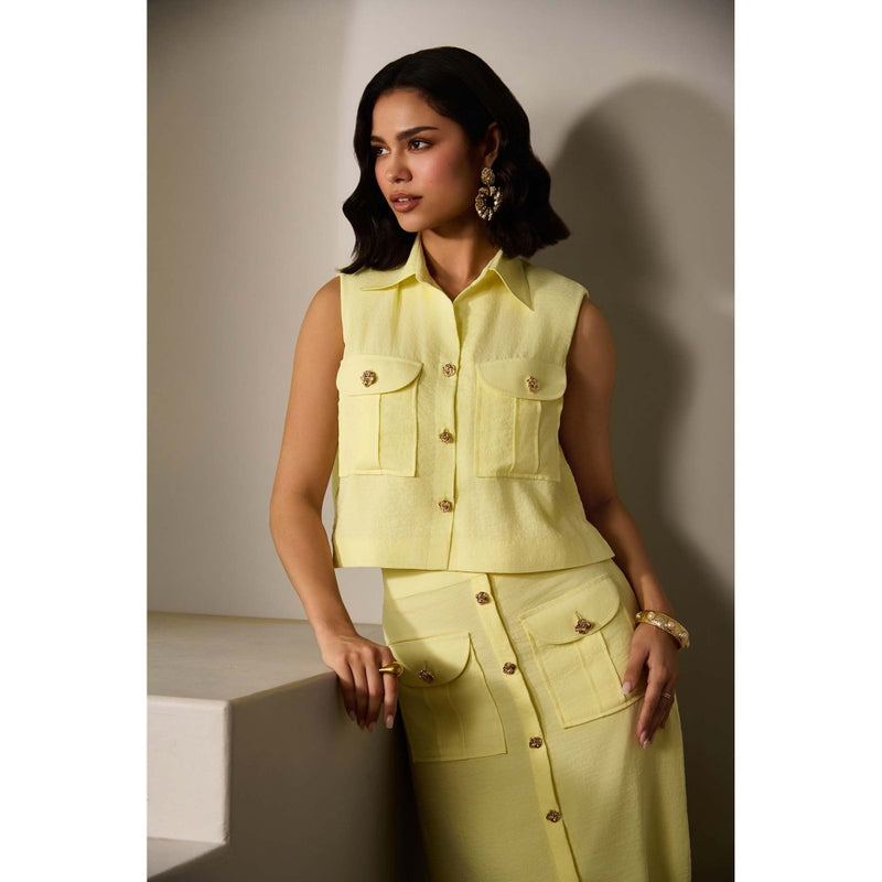 Label Deepika Nagpal Yellow Juliana Co-Ord (Set of 2)