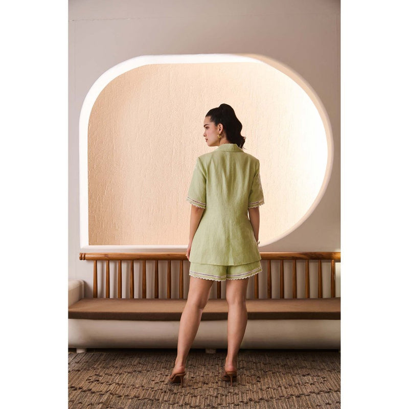 Label Deepika Nagpal Green Keith Co-Ord (Set of 2)