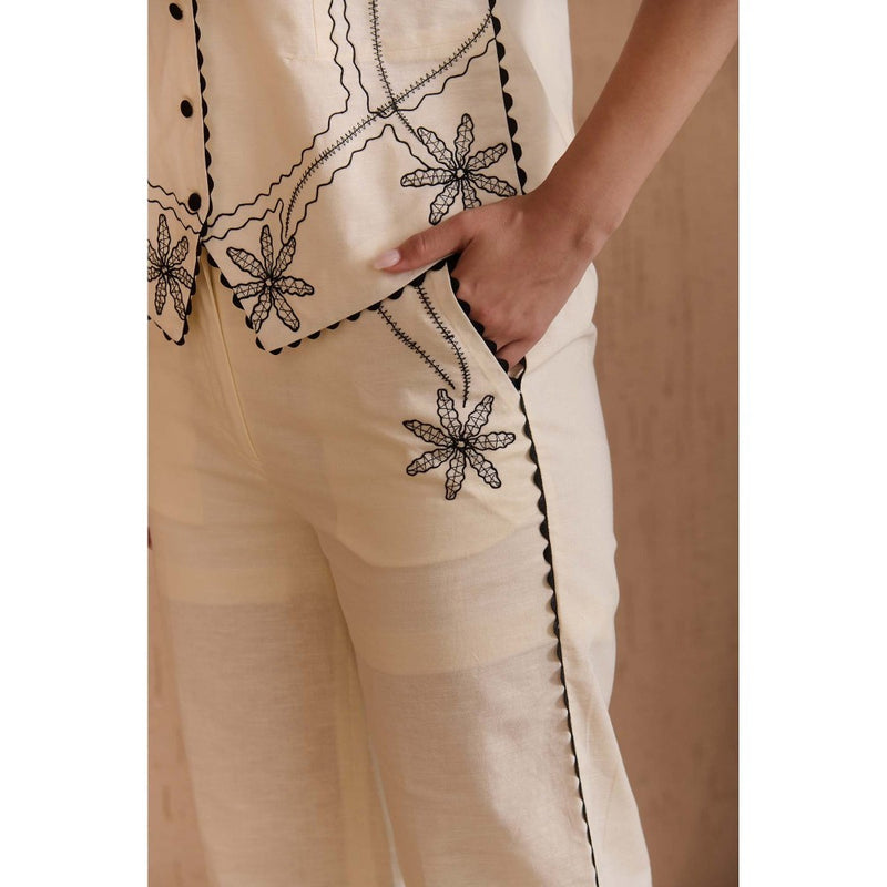 Label Deepika Nagpal White Niva Co-Ord (Set of 2)