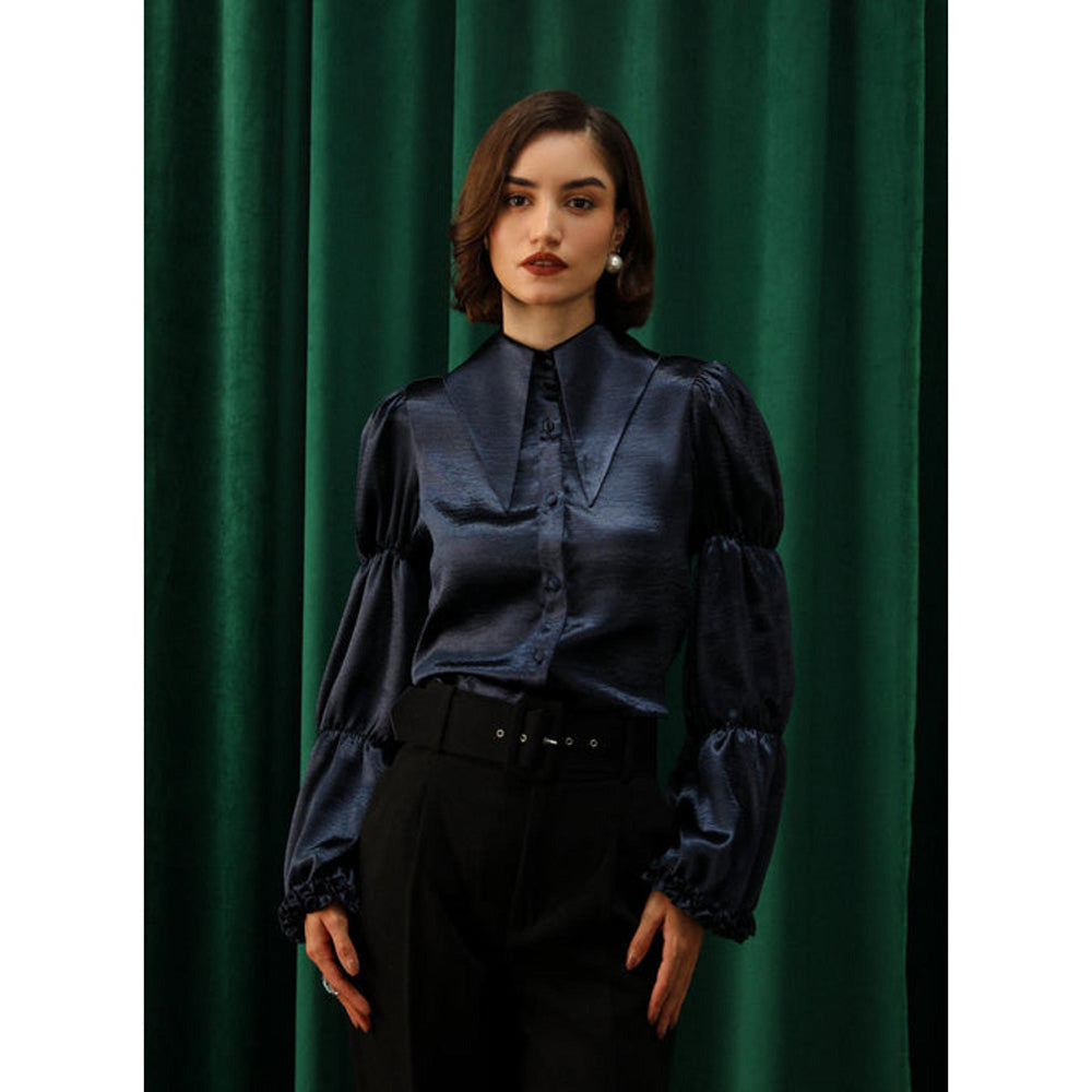 Label Deepika Nagpal Deepika Nagpal In Maria Blue Mini Dress with Shirt