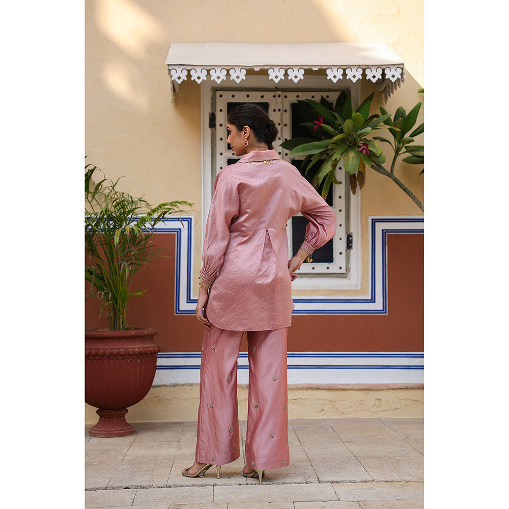 Label Niti Bothra Pink Riwayat Embroidered Co-Ord (Set of 2)