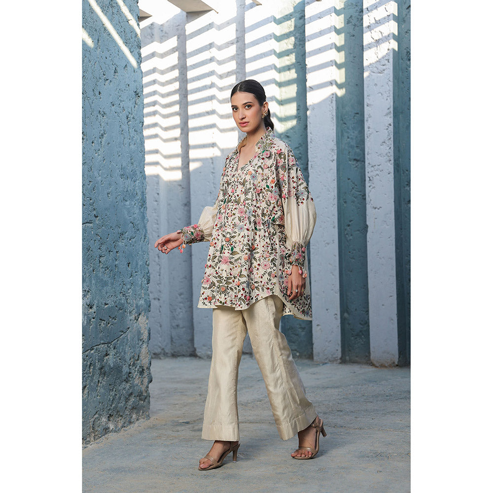 Label Niti Bothra Multi-Colour Orchid Multicolour Heavy Co-Ord (Set of 2)