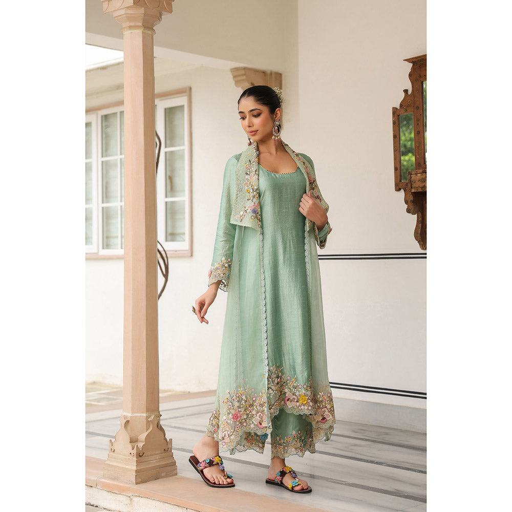 Label Niti Bothra Gulzar Heavy Jacket with Kurta and Pant (Set of 3)