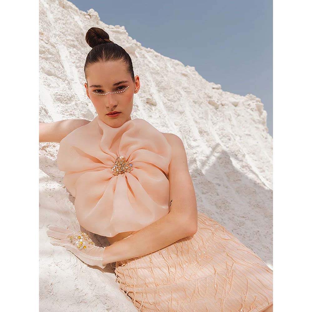 Label Iris Blush Pink Floral Crop Top