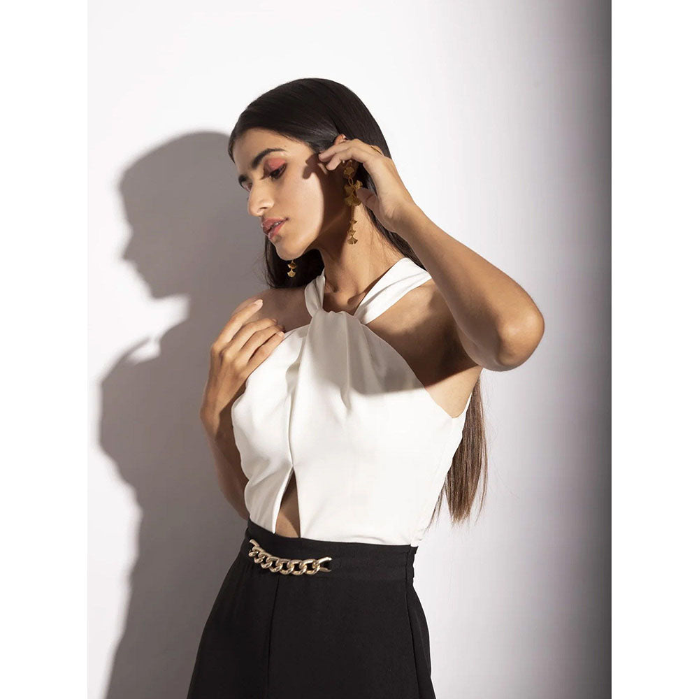 Label Iris Black & White Chain Jumpsuit