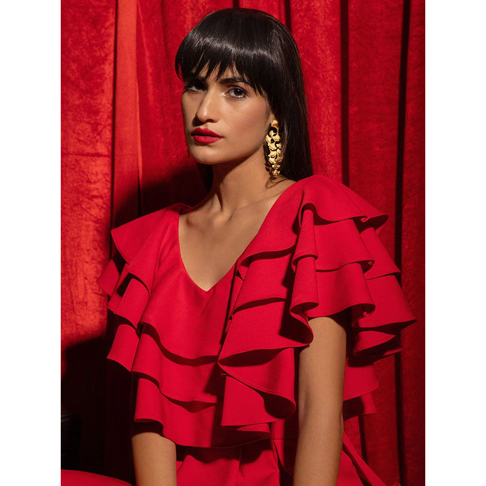 Label Iris Red Ruffle Co-Ord (Set of 2)