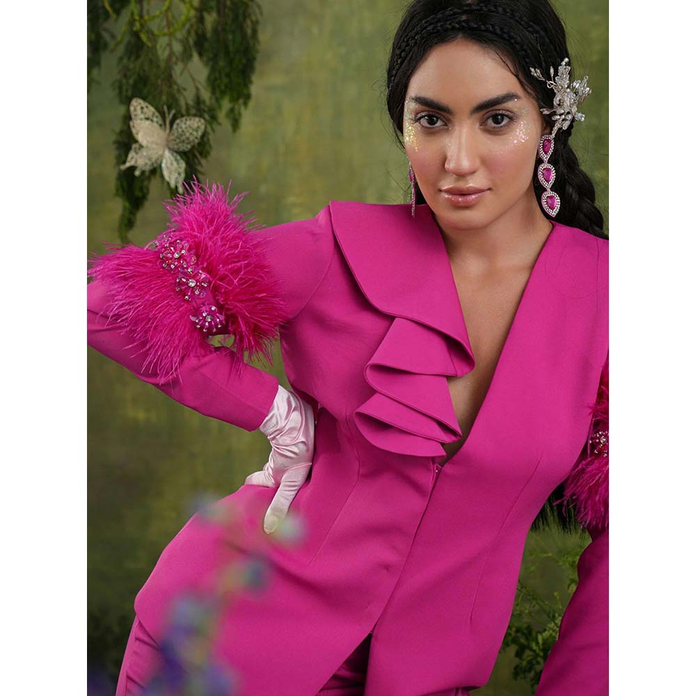 Label Iris Fuchsia Pink Feather Co-Ord (Set of 2)