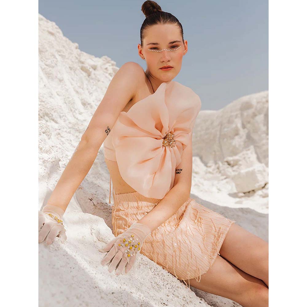 Label Iris Blush Pink Sequin Mini Skirt