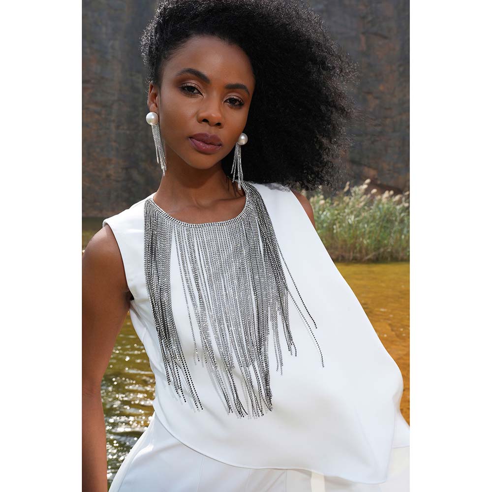 Label Iris Ivory Drape Jumpsuit