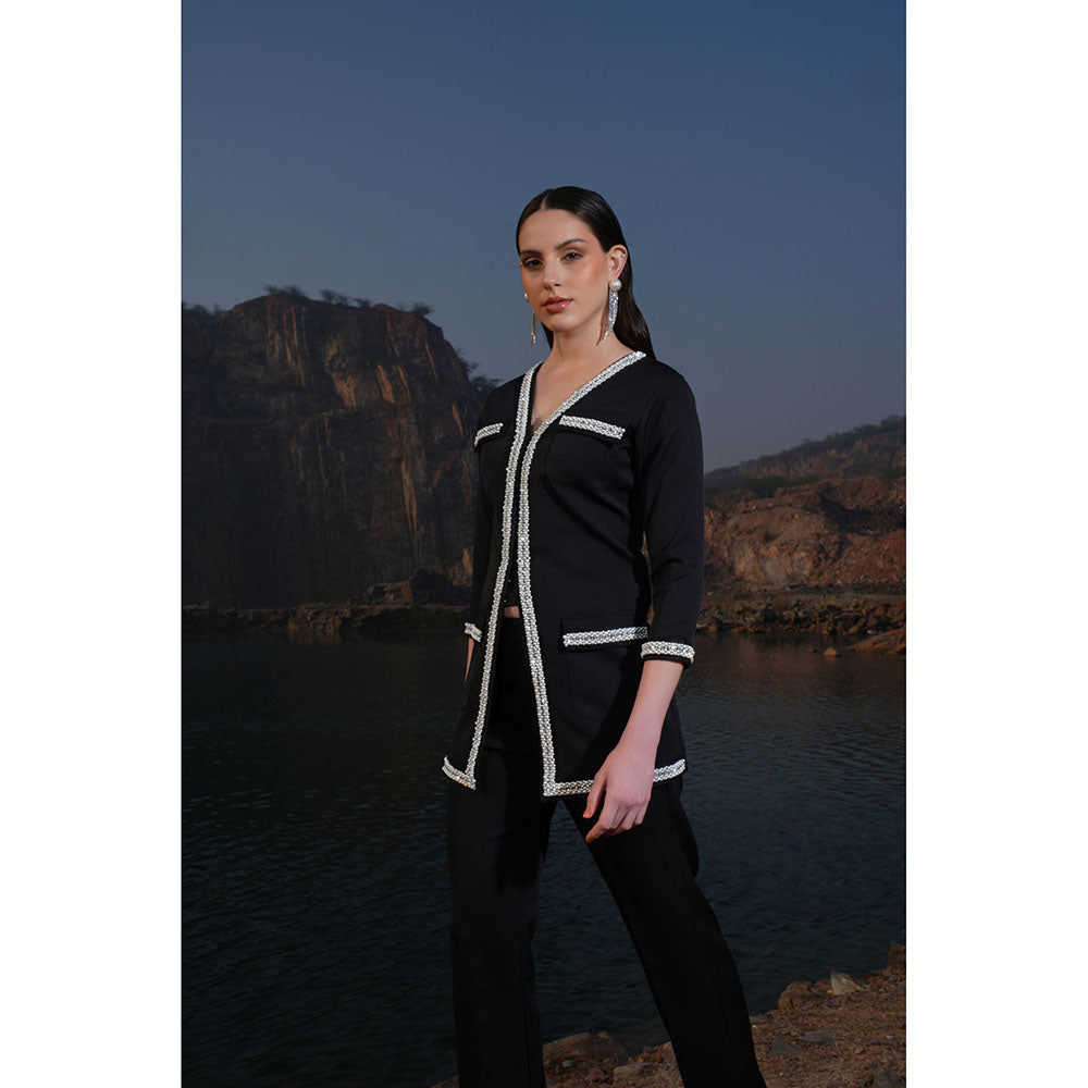 Label Iris Black Pearl Beaded Co-Ord (Set of 2)