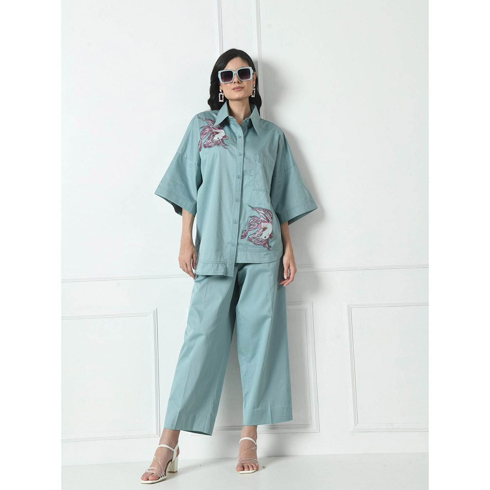 Sunanta Madaan Blue Luxury Cotton Co-Ord (Set of 2)