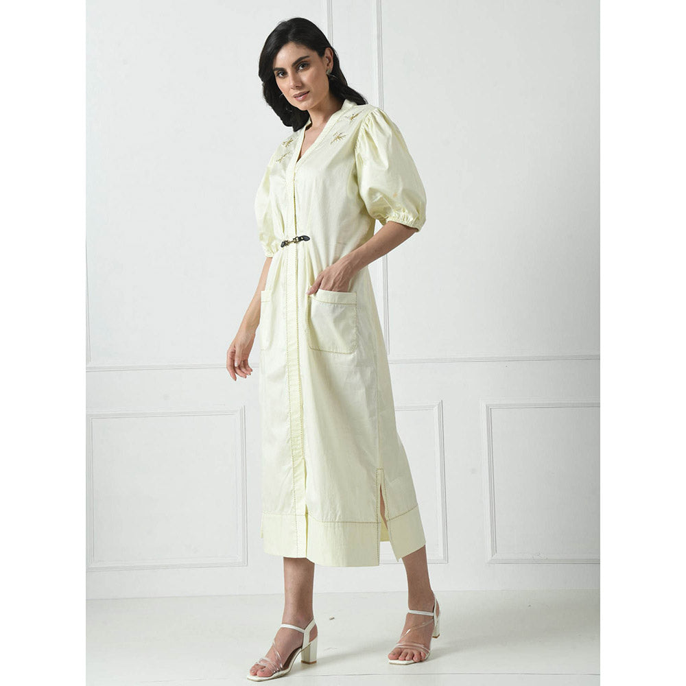 Sunanta Madaan Off White Dress with Hand Embroidery