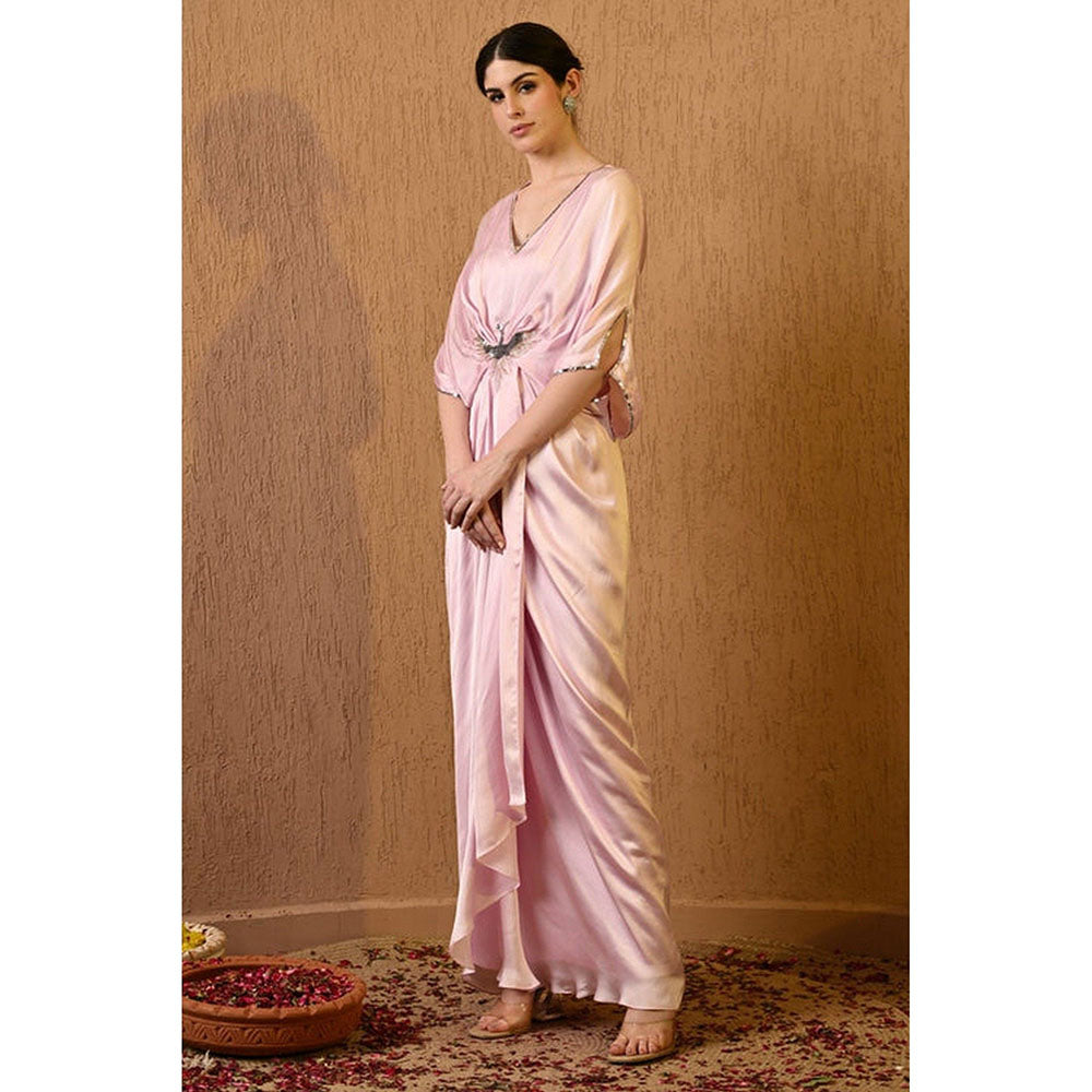 Sunanta Madaan Pink Kaftan with Draped Skirt