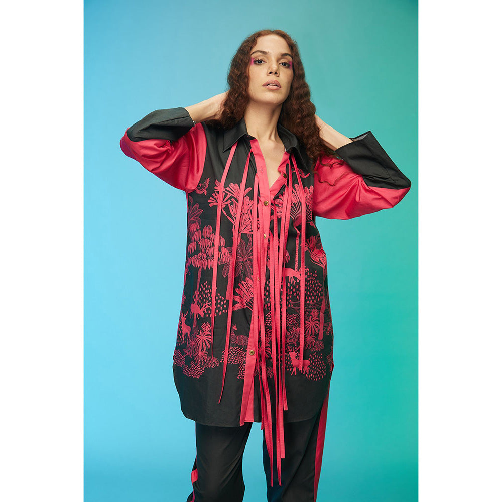 Label SOUS Black Interlaced Casual Co-Ord (Set of 2)