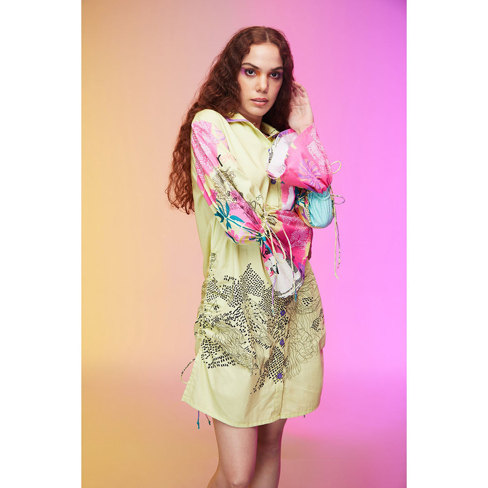 Label SOUS Yellow Casual Weekend Dress