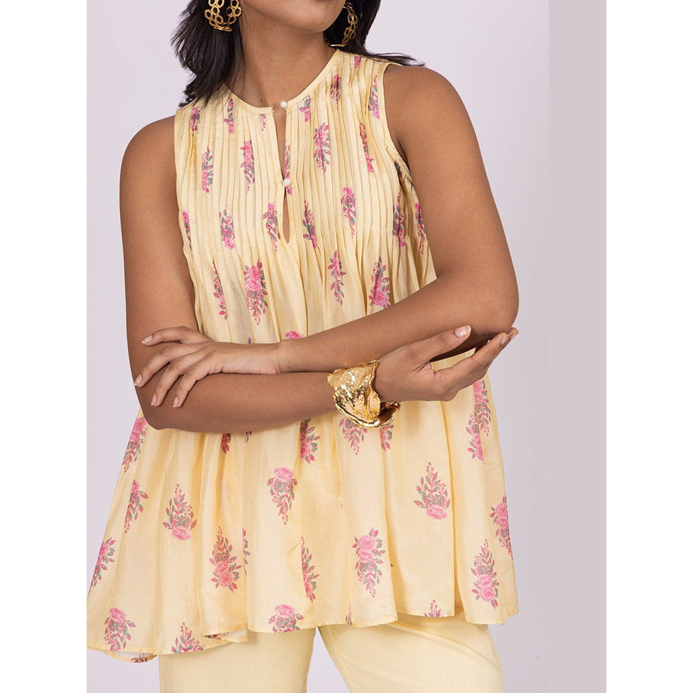 LABEL NAARITI Pakhi Yellow Top with Pant Co-Ords