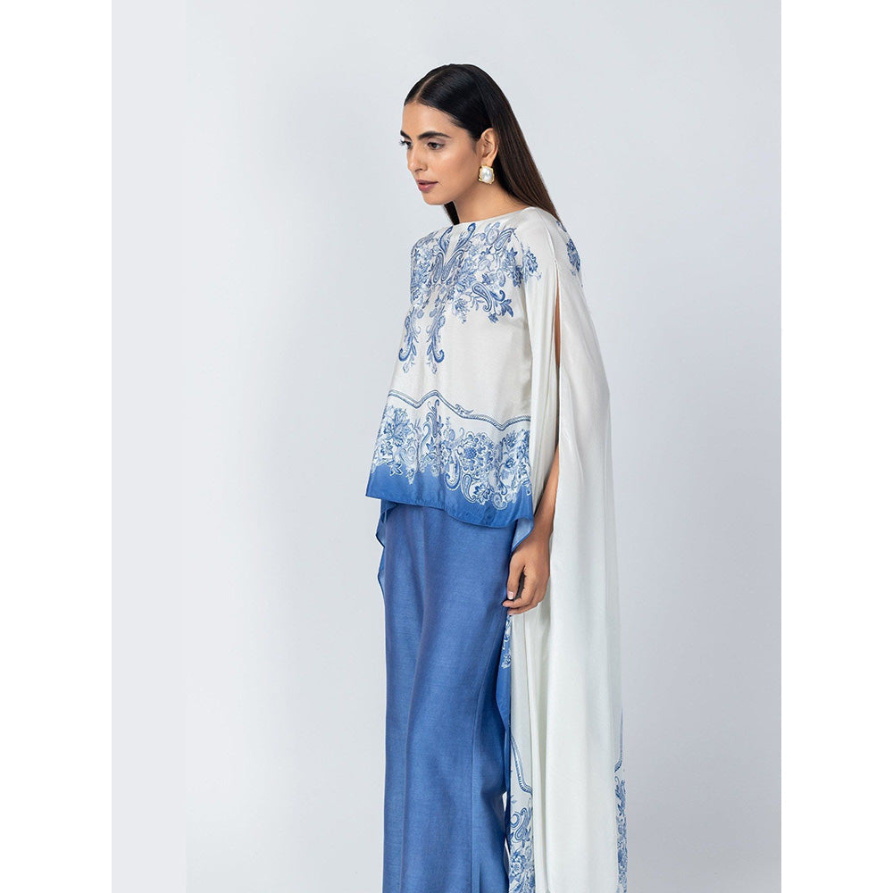 LABEL NAARITI Azure Blue Top with Palazzo