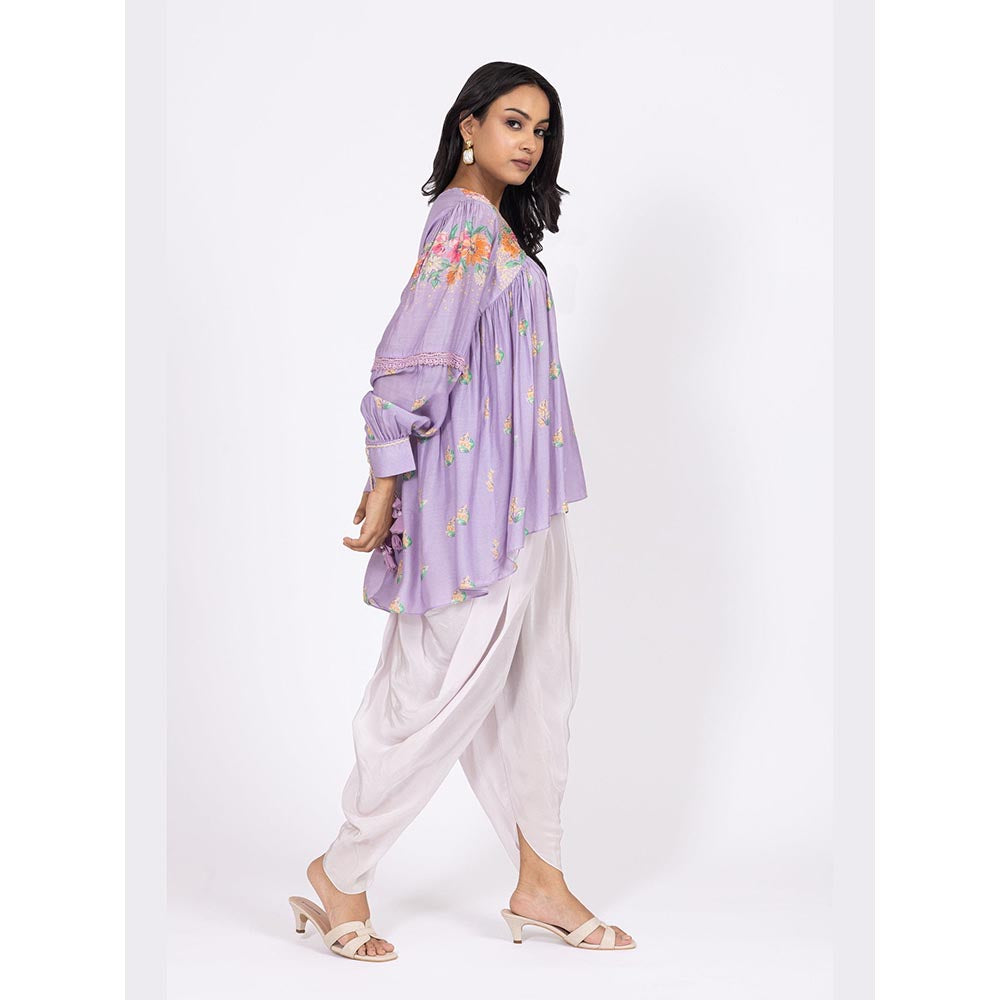LABEL NAARITI Zoya Purple Thread Work Dhoti Sets