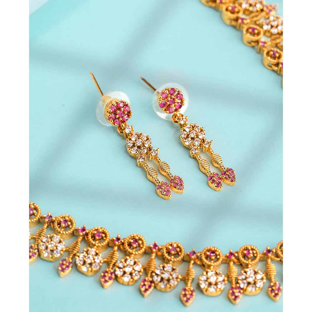 Label Ruby Pink Regal Emerald and Gold Heritage Jewellery Set