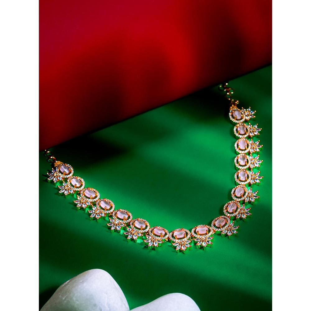 Label Ruby Natural Pink Stone Beaded Necklace