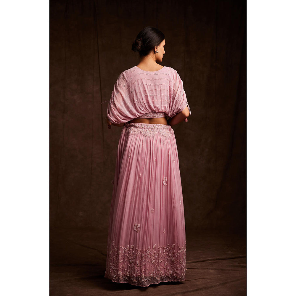 Label Gayatri Bishnoi Blush Pink Lehenga with Blouse (Set of 2)