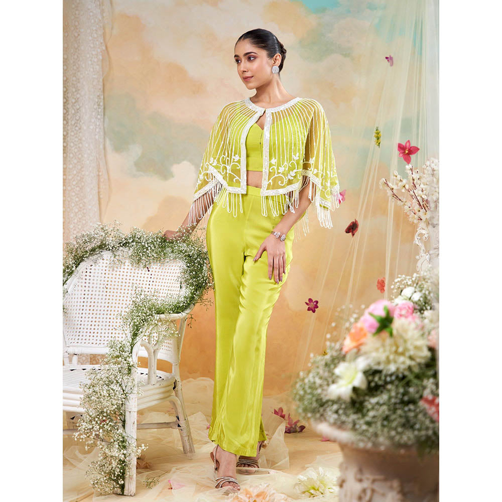 Label S4U Green Lime Glow Embellished Co-Ord Set