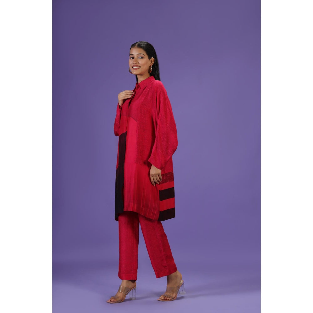 Label Radini Red Reverie Short Kurta with Pant