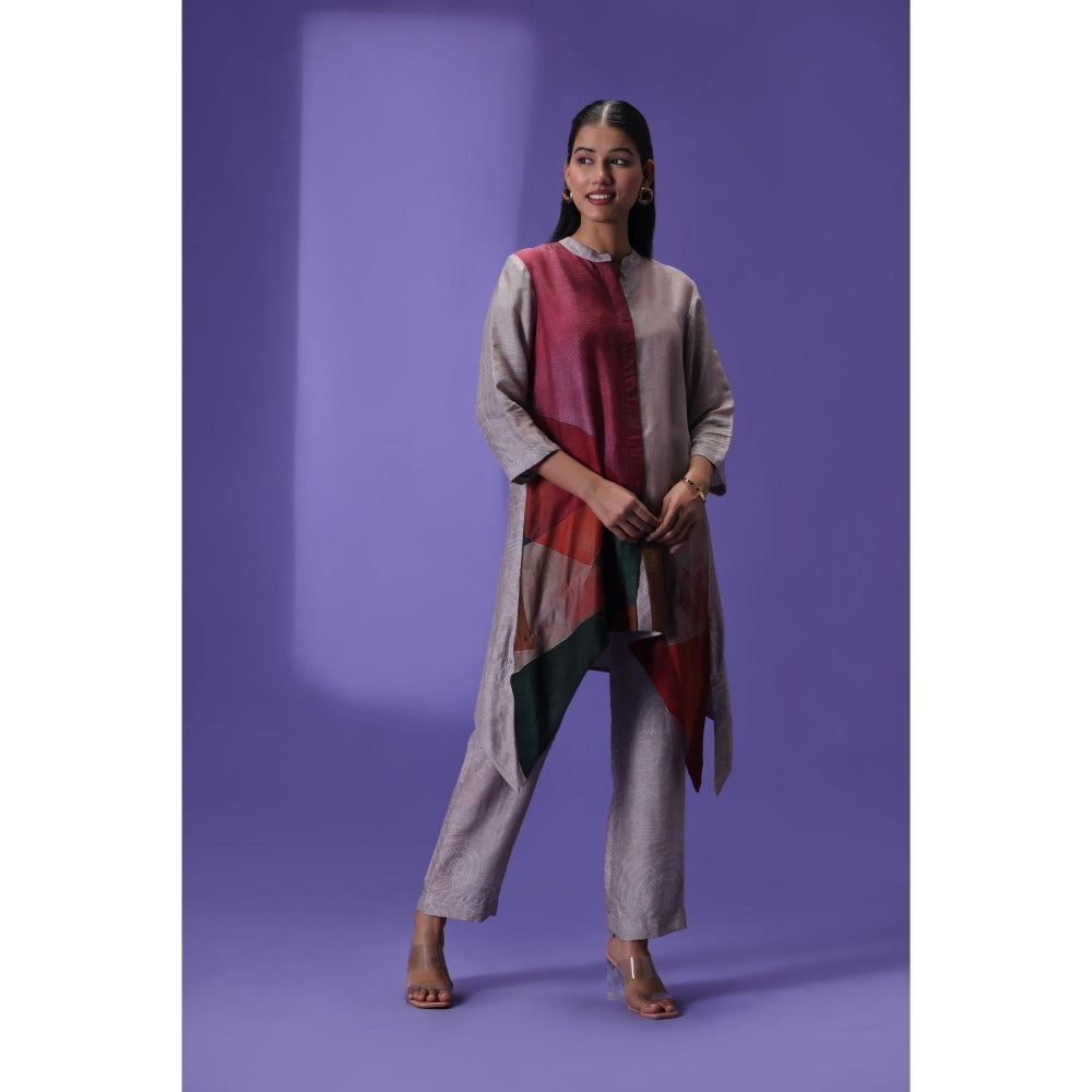 Label Radini Aurora Haze Short Kurta with Pant - Grey