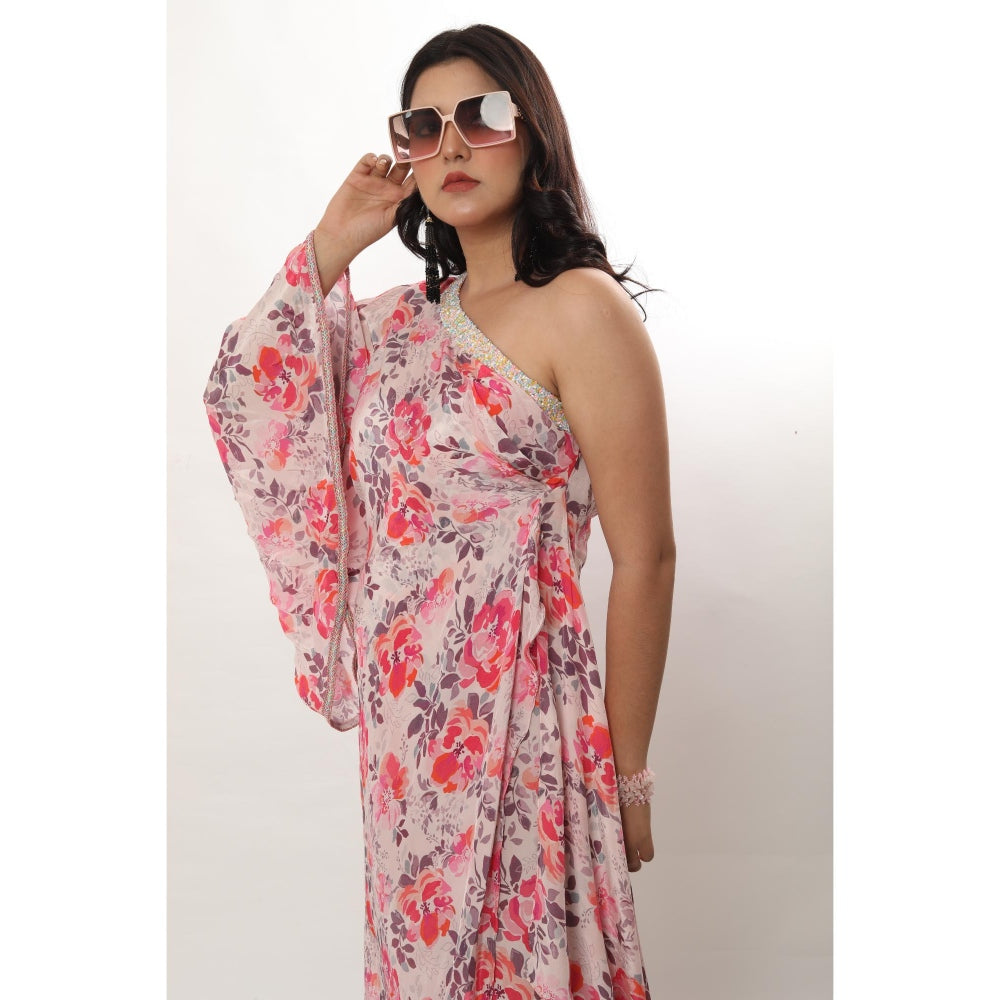 LABEL NIYAMI Floral One Shoulder Maxi Dress