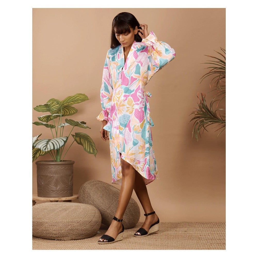 LABEL NIYAMI Botanical Scallop Mini Dress