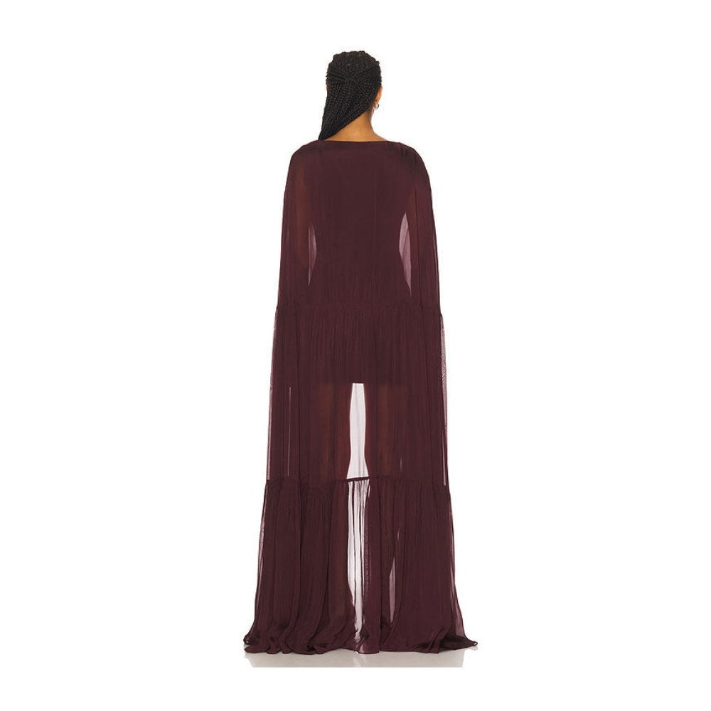 La Fuori Coralia Gathered Cape Dress