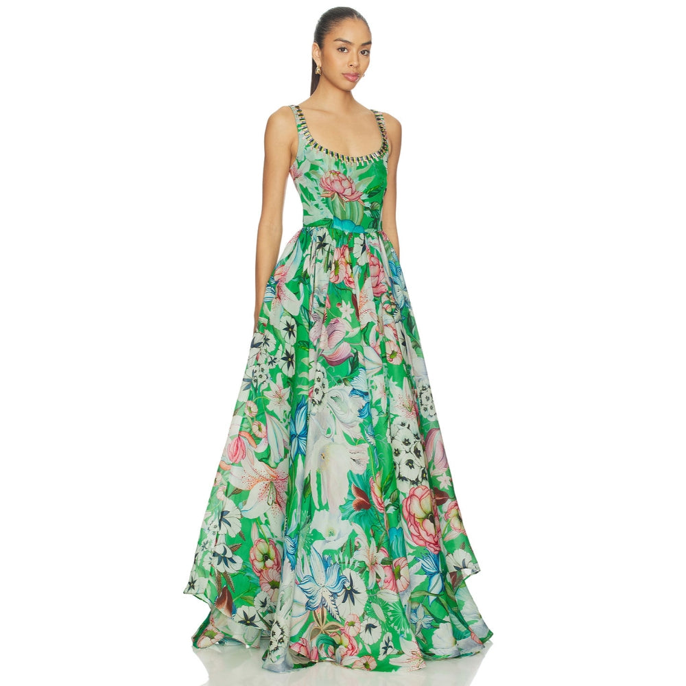 La Fuori Tropical Rhapsody Printed Gown