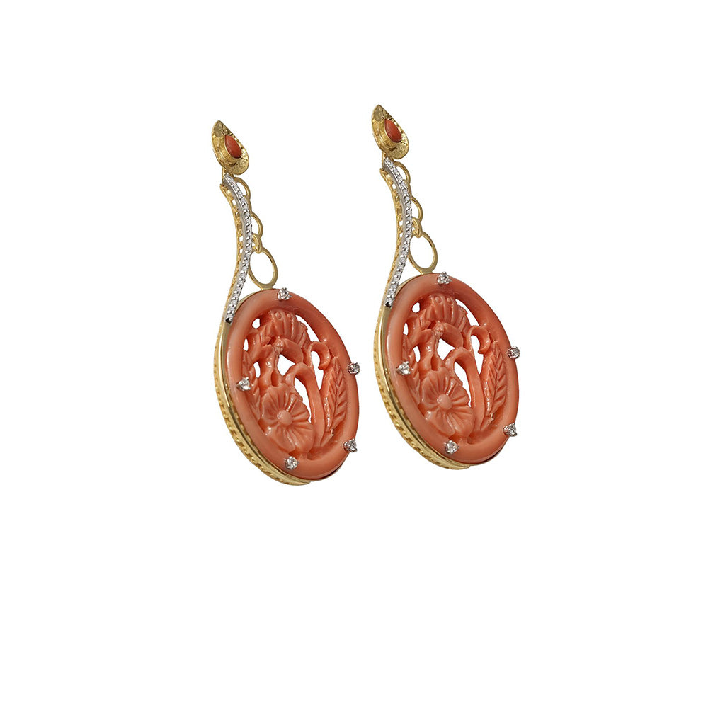 La marque-M Red Love for Flowers Diamond Earrings