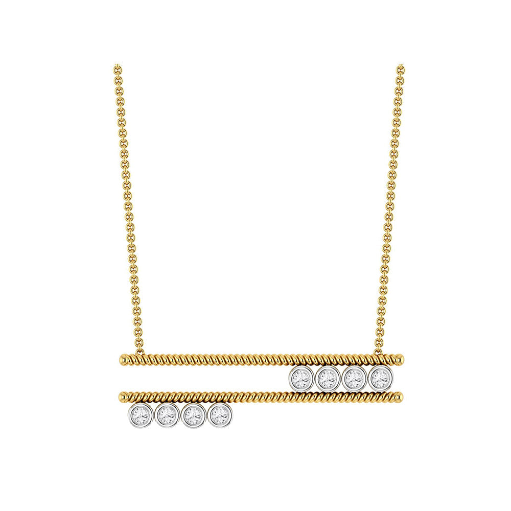 La marque-M White Wheel Of Diamond Necklace