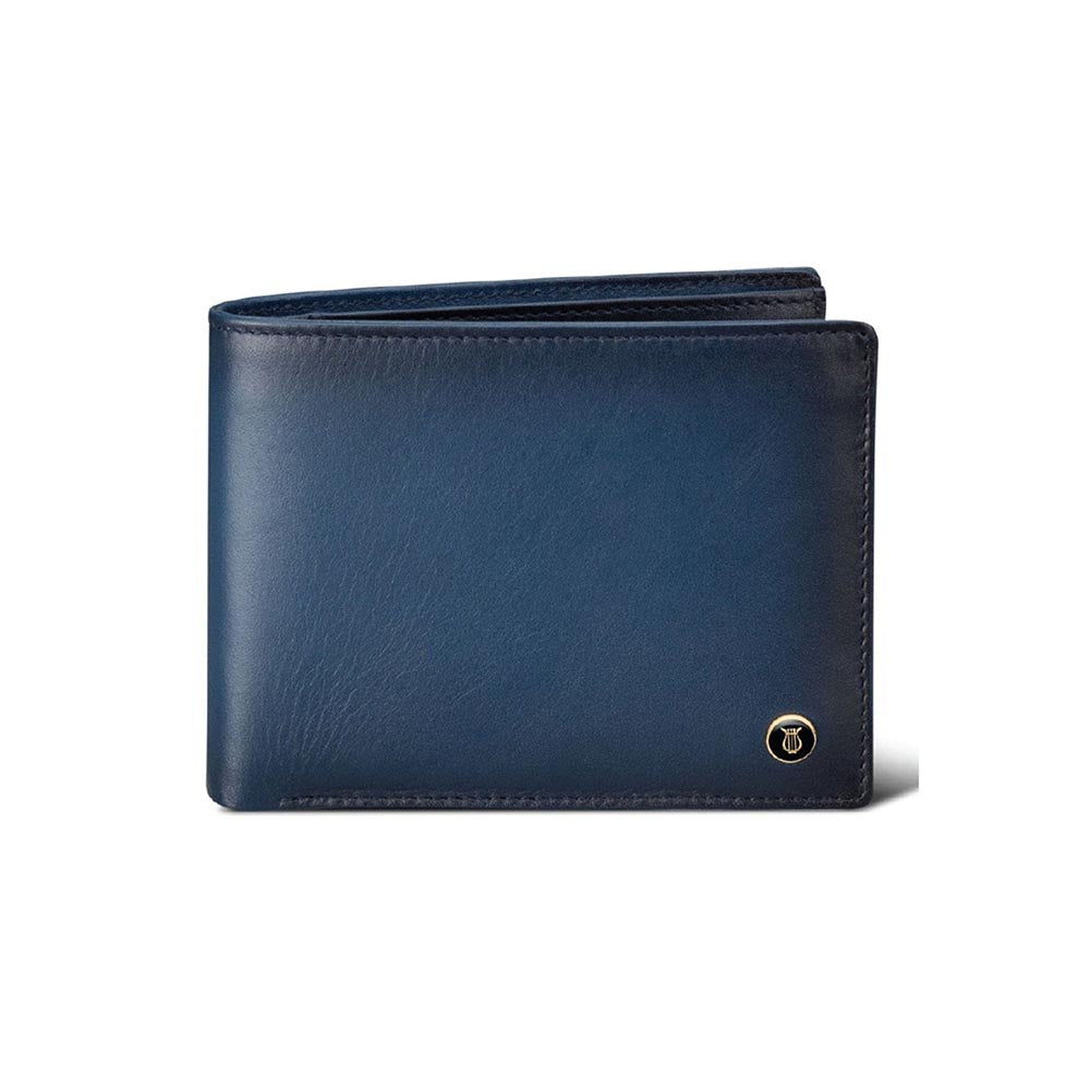 Lapis Bard Gift Set Contemporary Gold Trims Ballpoint Pen With Ducorium Wallet Blue With Gold Trim