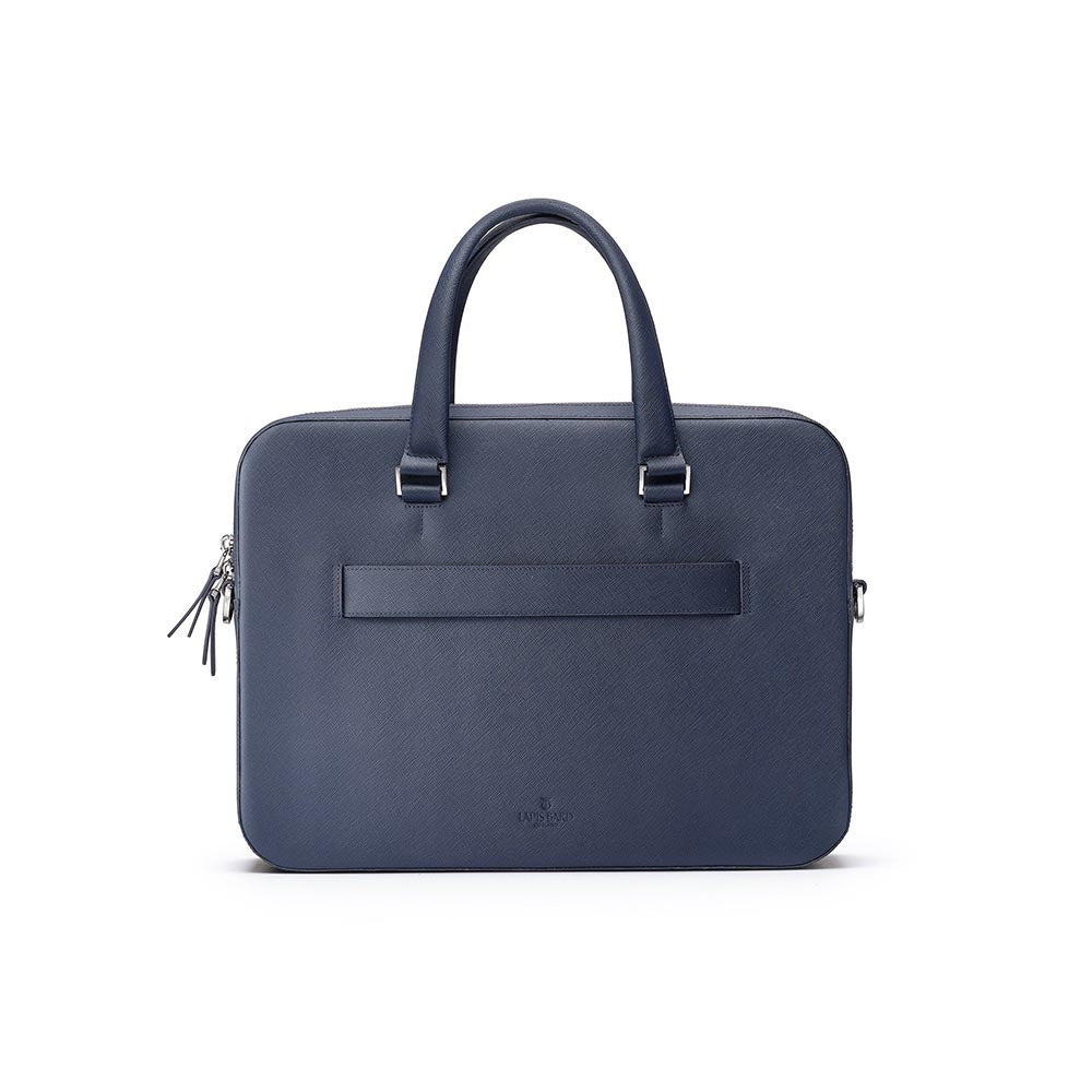 Lapis Bard Navy Stanford Austin 14-inch Slim Laptop Bag with Detachable Belt