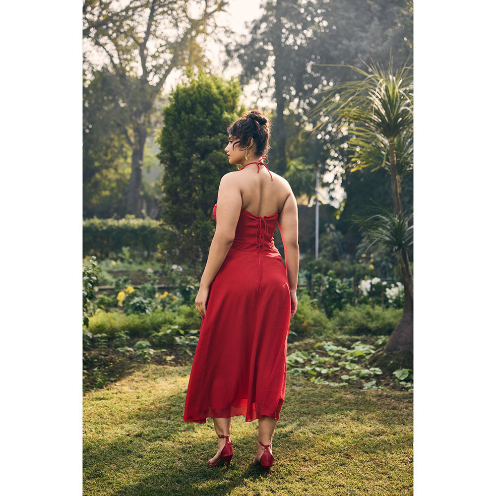 Lea Clothing Ingrid Red A-Line Dress