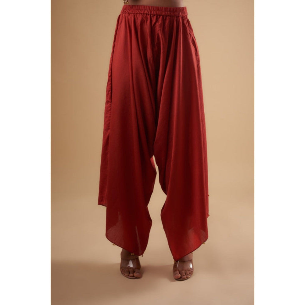 Leela by A Crimson High Neck Kurta And Pant