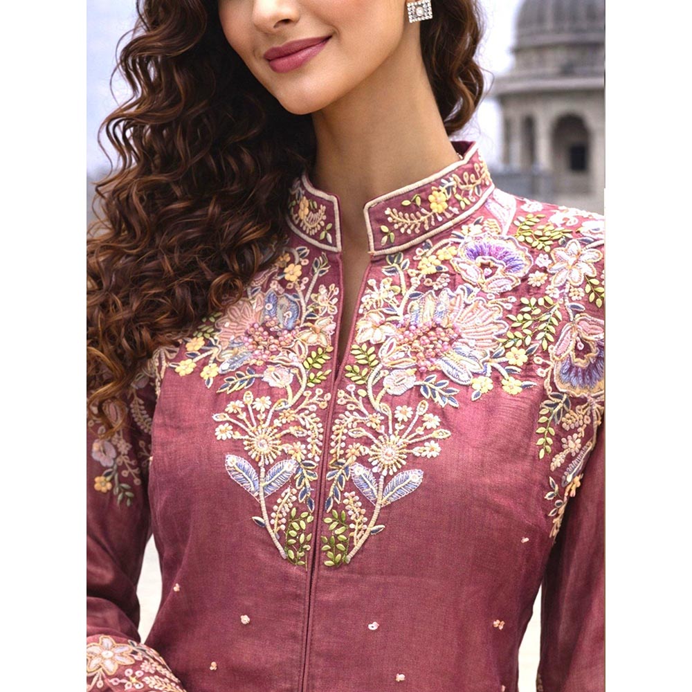 MABISH LUXE Embroidered Dusty Pink Co-Ord Set