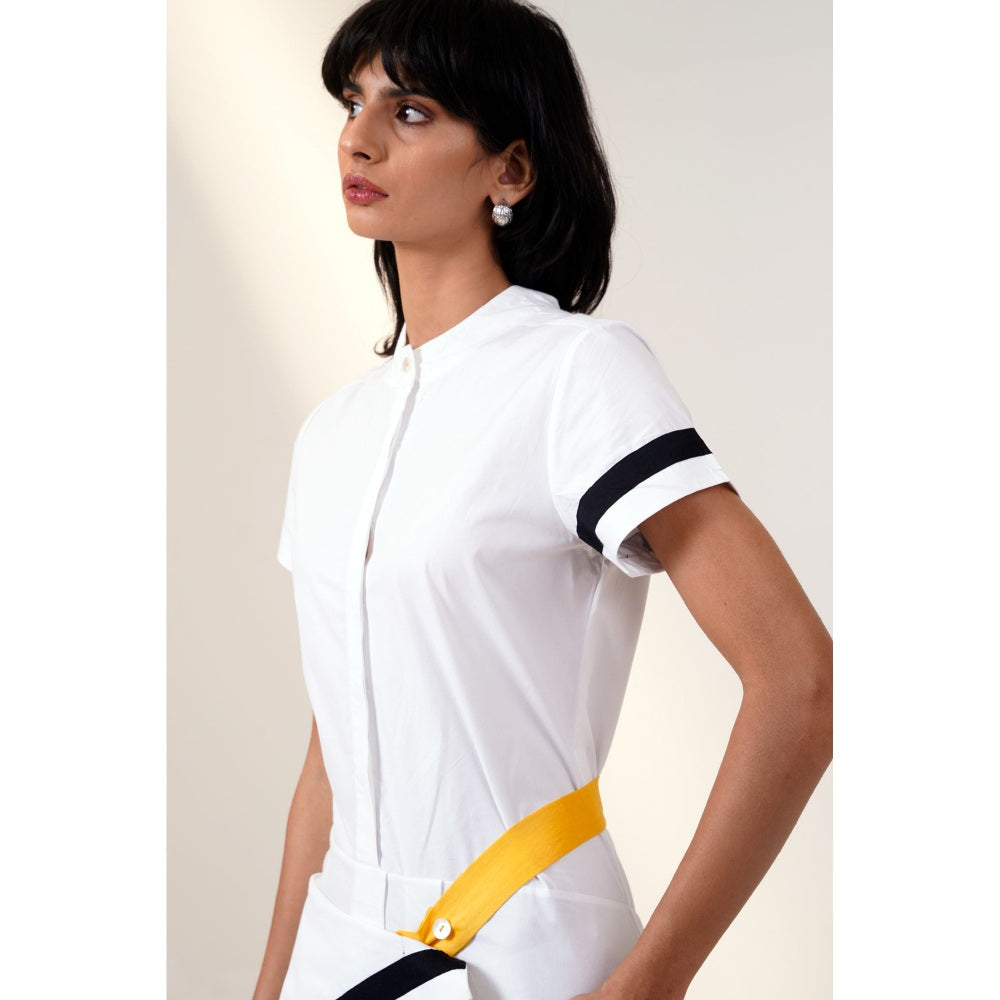 MADDER MUCH Blanca Drape Shirt Dress