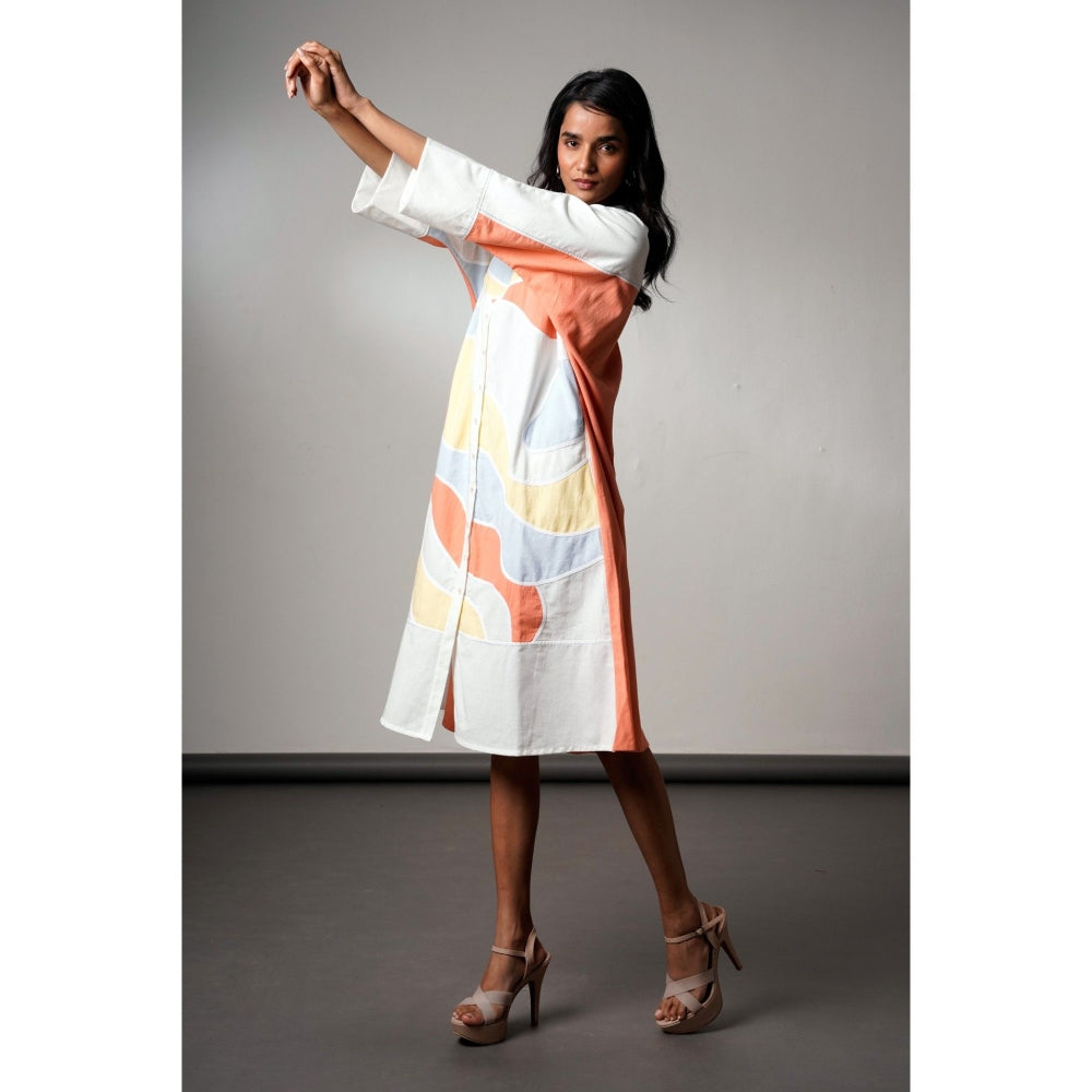 MADDER MUCH Morado Brushstroke Midi Dress with Belt (Set of 2)