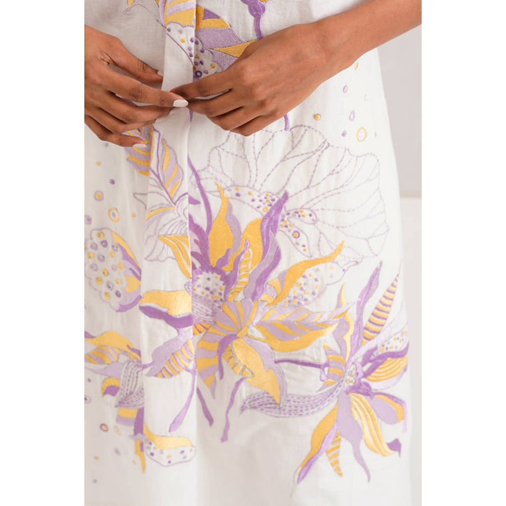 MADDER MUCH White Suvi Set - Embroidered Tunic + Pants