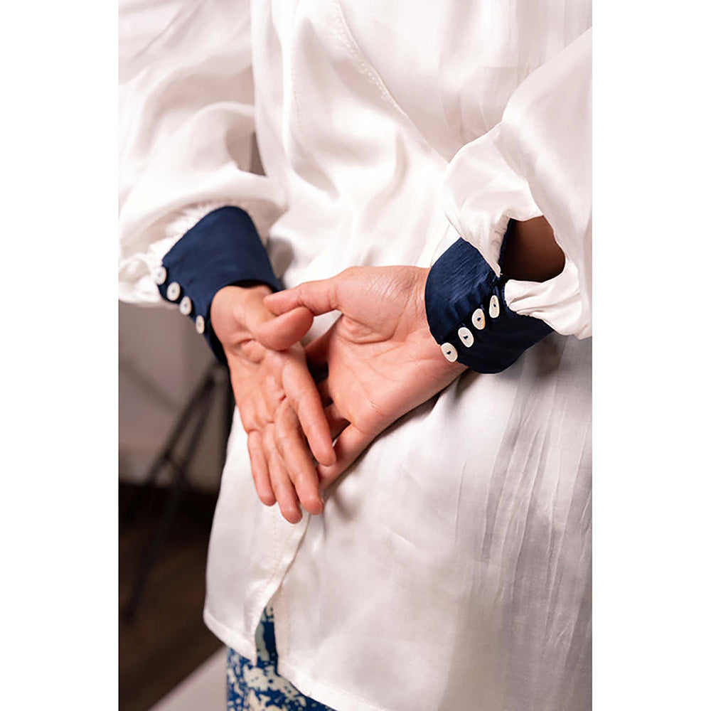 MADDER MUCH Benita - Back Cut-Out Top + Printed Trousers