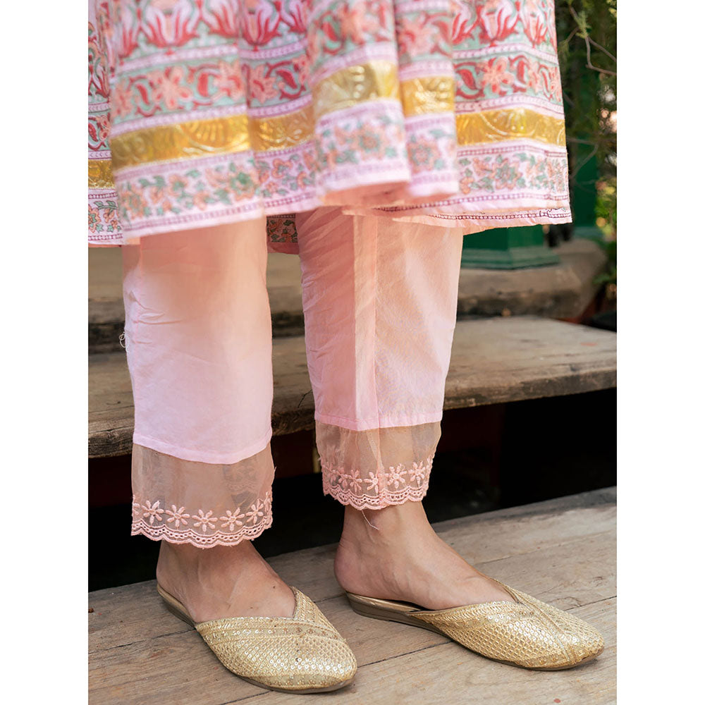 Maison Shefali Mughal Pink Boota Kurta with Pant and Dupatta (Set of 3)