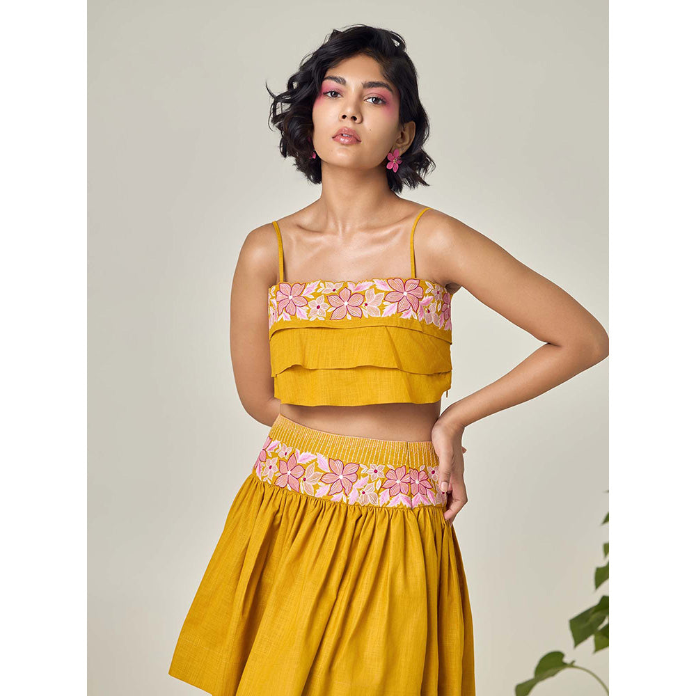 Maisolos Blair Layered Mustard Co -Ord (Set of 2)