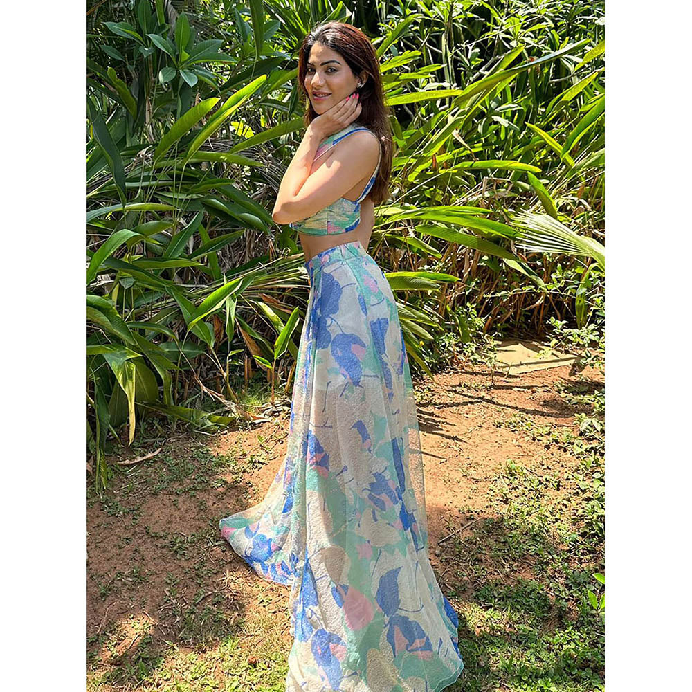 MANDIRA WIRK Printed Co-Ord Green (Set of 2)