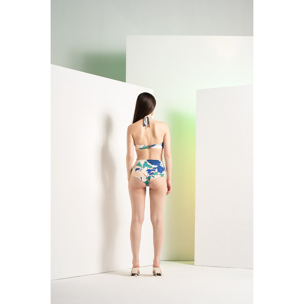 MANDIRA WIRK Multi-Colour Top With Shorts & Side Rushed Skirt (Set of 2)